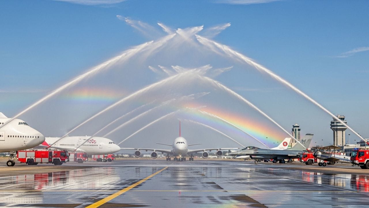 હજારો લિટર પાણીનો ઉપયોગ થતો હોવાથી હવે મોર્ડન એરપોર્ટ પર રિસાયકલ કરેલા પાણીથી આ પરંપરા જીવંત રાખવામાં આવે છે.