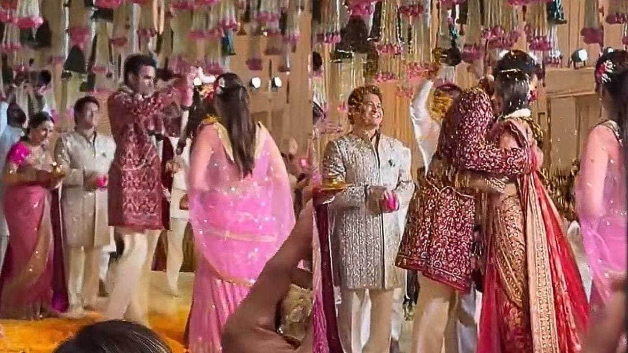 આજકાલ મોટાભાગની દુલ્હનો લગ્નમાં લેહેંગો પસંદ કરે છે, પરંતુ સાનિયા ચંડોકે પરંપરાગત અંદાજ અપનાવતા લાલ સાડી પસંદ કરી હતી. તેમની આ સાડીમાં પીચ રંગનો નાજુક સ્પર્શ હતો. સાડી પર ભારે ભરતકામ, સોનેરી ઝરી, ફૂલોના ડિઝાઇન અને જટિલ કામ કરવામાં આવ્યું હતું, જે તેને શાહી લુક આપતું હતું. સાડીની બોર્ડર પર સોનેરી ભરતકામ અને ફ્લોરલ વેલની સુંદર ડિઝાઇન જોવા મળતી હતી.