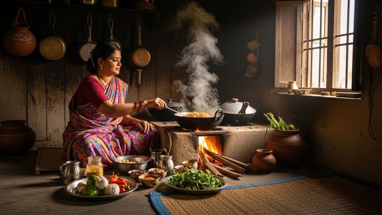ગેસ સ્ટોવ પર રસોઈ ઝડપથી બને છે અને ધુમાડો પણ ઓછો થાય છે, તેથી તેનો સ્વીકાર ઝડપથી વધ્યો. (Image Credit Source: AI)