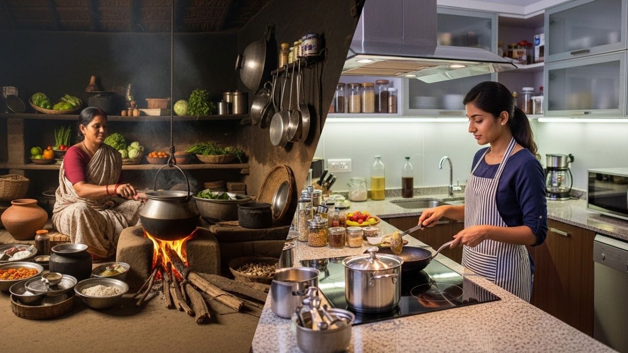 આ રીતે થોડા શહેરોથી શરૂ થયેલી LPG ગેસ સેવા આજે દેશના કરોડો ઘરો સુધી પહોંચી ગઈ છે. એક સમયે લાકડાના ચુલા પર નિર્ભર રહેલું ભારતીય રસોડું હવે આધુનિક ગેસ સ્ટોવ અને સિલિન્ડર સાથે વધુ સુવિધાજનક બની ગયું છે. (Image Credit Source: : AI)