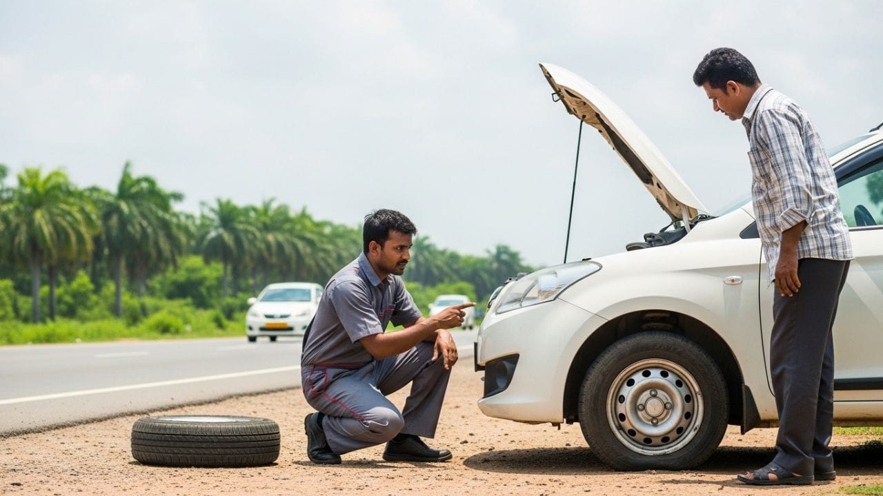 ઘણી વખત ટાયર બહારથી ઠીક લાગે છે, પરંતુ સમય જતા તેનું રબર કમજોર થઈ શકે છે. ગરમીમાં ટાયર વધુ ફુલવાની શક્યતા રહે છે. જો ટાયરની કિનારીઓ પર તિરાડ દેખાય, કોઇ ભાગ ઉપસેલો હોય કે અસમાન ઘસારો દેખાય, તો તેને અવગણવું નહીં. આ બધું ટાયર ખરાબ થવાના સંકેતો છે ( Credits: AI Generated )