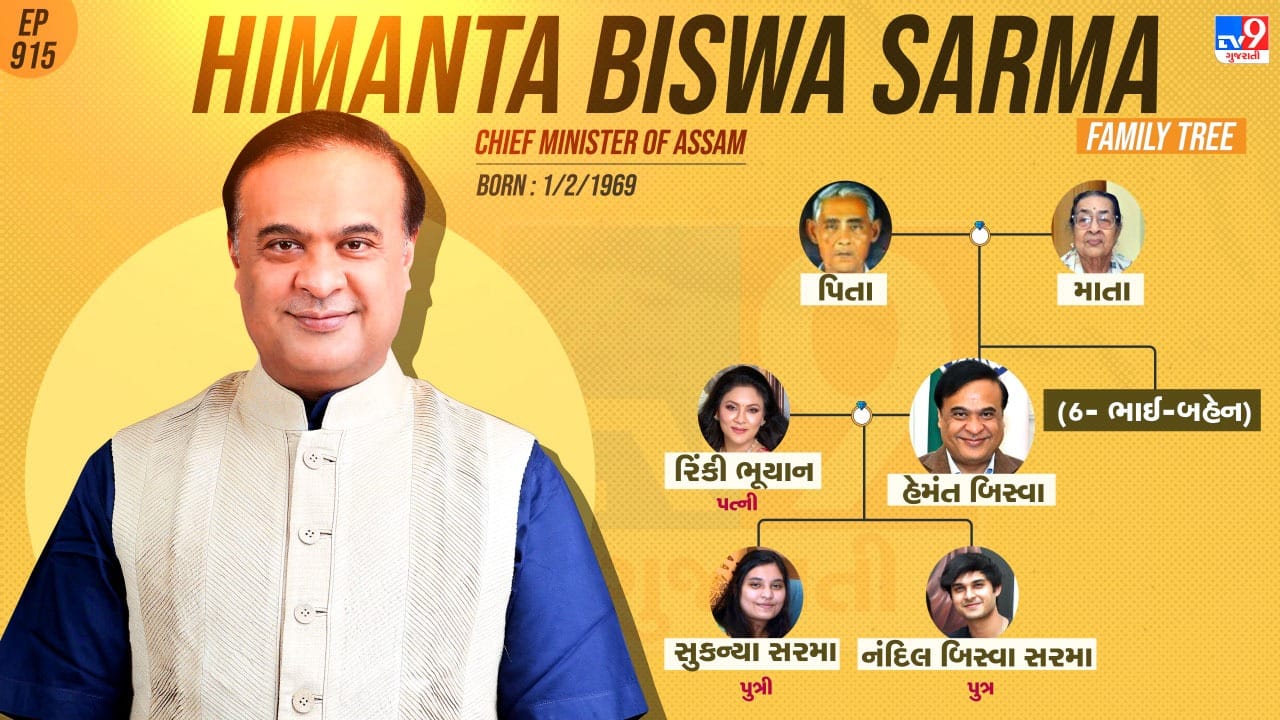 આસામના 15મા મુખ્યમંત્રી હિમંતા બિસ્વા સરમાનો આવો છે પરિવાર