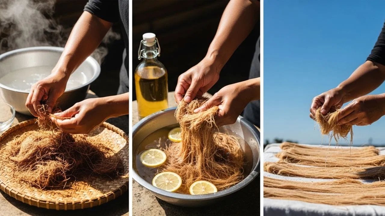 નારિયેળના છાલમાંથી વાસણ ઘસવાનું સ્ક્રબર બનાવો: પહેલા, નારિયેળના છાલ માંથી ભૂક્કીને અલગ કરો. તે બાદ તેના વાયર જેવા રેસાઓને ભેગા કરો અને ચોરસ કે ગોળ તમે જે રીતનો આકાર આપવા માંગો તે રીતે સેટ કરીને તેને સીવી લો. આમ તમારુ વાસણ ધોવા માટેનું સ્ક્રબર તૈયાર થઈ જશે. હવે તમે તેનો રોજ ઉપયોગ કરી શકો છો. (ફોટો ક્રેડિટ-સોશિયલ મીડિયા)