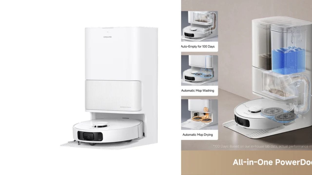 Dreame D20 Ultra: બજેટમાં હાઈ-ટેક સફાઈ: જો તમે થોડા ઓછા બજેટમાં પાવરફુલ પરફોર્મન્સ ઈચ્છો છો, તો D20 Ultra શ્રેષ્ઠ છે: DuoScrub મોપિંગ: આમાં બે ગોળ ફરતા મોપ આપેલા છે જે જમીન પરના જીદ્દી ડાઘ પણ દૂર કરી દે છે.