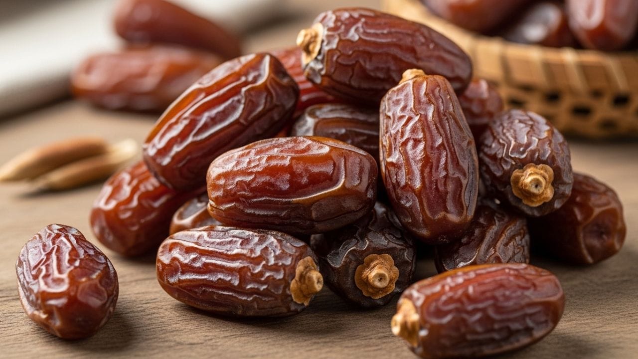 હૃદયના સ્વાસ્થ્ય માટે: ખજૂરમાં પોટેશિયમનું પ્રમાણ વધુ અને સોડિયમનું પ્રમાણ ઓછું હોય છે, જે બ્લડ પ્રેસરને નિયંત્રિત રાખવામાં મદદ કરે છે. તે શરીરમાં બેડ કોલેસ્ટ્રોલ ઘટાડવામાં પણ મદદરૂપ માનવામાં આવે છે.