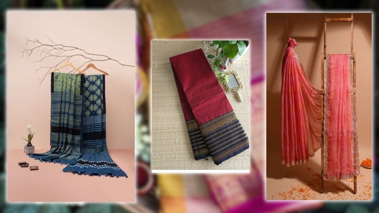 સાડી પ્રેસ કરતી વખતે પણ સાવચેતી રાખવી જરૂરી છે. વધુ ગરમ તાપમાન પર ઇસ્ત્રી કરવાથી કપડું અને એમ્બ્રોઇડરી બન્નેને નુકસાન થઈ શકે છે. તેથી હંમેશા સાડી પર પાતળું કપડું રાખીને જ ઇસ્ત્રી કરવી. (Image Credit Source: Social Media)
