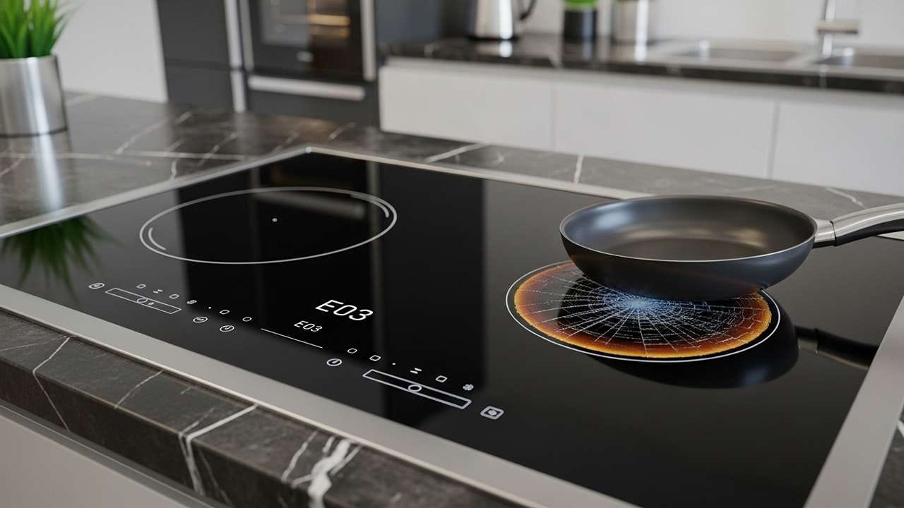 ઇન્ડક્શન સગડી પર E9 એરર કોડ દેખાવાથી તેના ટચ પેનલ અથવા બટનો પર ભેજ હોવાનુ જણાવે છે. આને ઉકેલવા માટે, સૂકા કપડાનો ઉપયોગ કરીને ઇન્ડક્શન સગડીને સંપૂર્ણપણે સાફ કરો. ભેજને સૂકવવા માટે તમે લો-સેટિંગ હેર ડ્રાયરનો પણ ઉપયોગ કરી શકો છો.