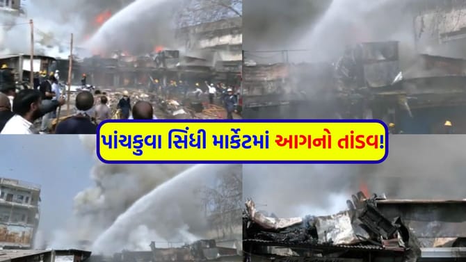 જાણીતા સિંધી માર્કેટમાં ભીષણ આગ, ચીફ ફાયર ઓફિસર સહિતનો કાફલો ઘટનાસ્થળે