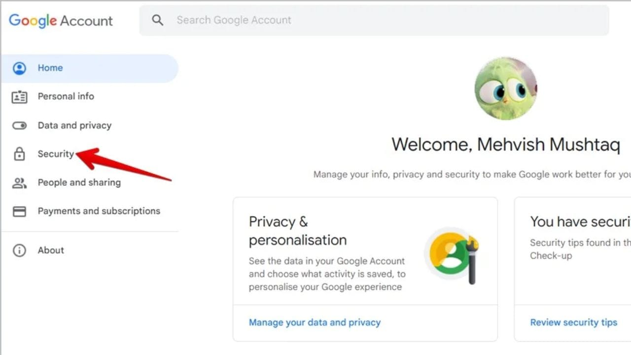 સૌપ્રથમ, તમારા PC અથવા ફોનના બ્રાઉઝરમાં myaccount.google.com પર જાઓ. અને અહીં સિક્યોરિટી ઓપ્શન નેવિગેટ કરો અને નીચે સ્ક્રોલ કરો. (ફોટો ક્રેડિટ-સોશિયલ મીડિયા)