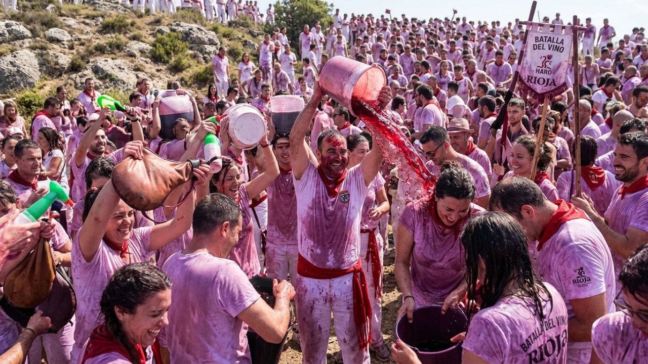 હારો વાઈન ફેસ્ટિવલ (સ્પેન - Haro Wine Festival): સ્પેનના હારો શહેરમાં 'બેટાલા ડેલ વીનો' નામે મશહૂર આ ફેસ્ટિવલમાં લોકો એકબીજા પર વાઈન છાંટીને ઉનાળાનું સ્વાગત કરે છે.