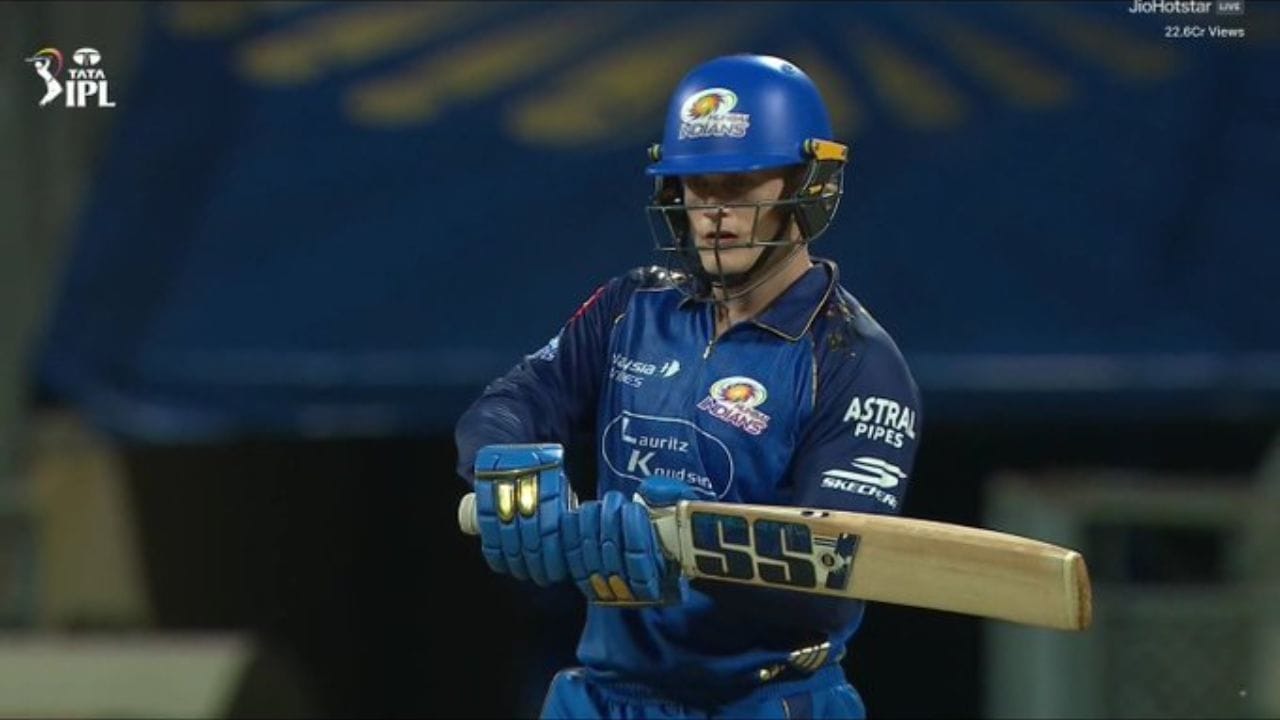 કાર્તિક ત્યાગીએ 10મી ઓવરના બીજા બોલ પર રાયન રિકેલ્ટન સામે ઉત્તમ બોલિંગ કરી અને તેને આઉટ કરવાની સારો મોકો બનાવ્યો.