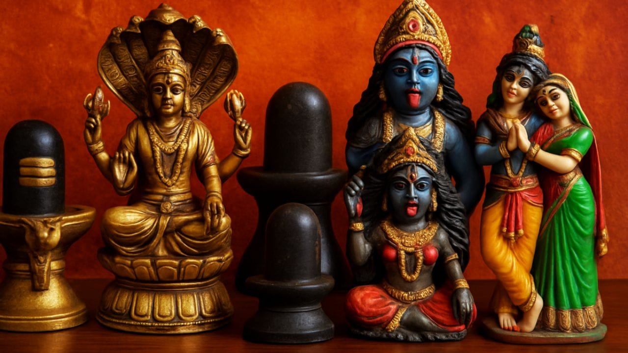 વાસ્તુ શાસ્ત્ર અને હિન્દુ ધાર્મિક માન્યતાઓ અનુસાર, ઘરના મંદિરમાં સરળતા જાળવવી ખૂબ જ શુભ માનવામાં આવે છે. વાસ્તુ શાસ્ત્રના સિદ્ધાંતો અનુસાર, વ્યક્તિએ ઘરના મંદિરમાં વધુ પડતી મૂર્તિઓ ન રાખવી જોઈએ. મર્યાદિત સંખ્યામાં મૂર્તિઓ રાખવાથી માનસિક એકાગ્રતા જાળવવામાં મદદ મળે છે, જેનાથી ઊંડી એકાગ્રતા અને ધ્યાન સાથે પૂજા કરવાનું સરળ બને છે. સામાન્ય રીતે, બે થી પાંચ મૂર્તિઓ રાખવી યોગ્ય માનવામાં આવે છે. આ ખાતરી કરે છે કે મંદિરની અંદર સકારાત્મક ઉર્જા જીવંત રહે છે, સાથે સાથે સફાઈ અને જાળવણીનું કાર્ય પણ ઘણું સરળ બને છે. (ફોટો ક્રેડિટ-AI)