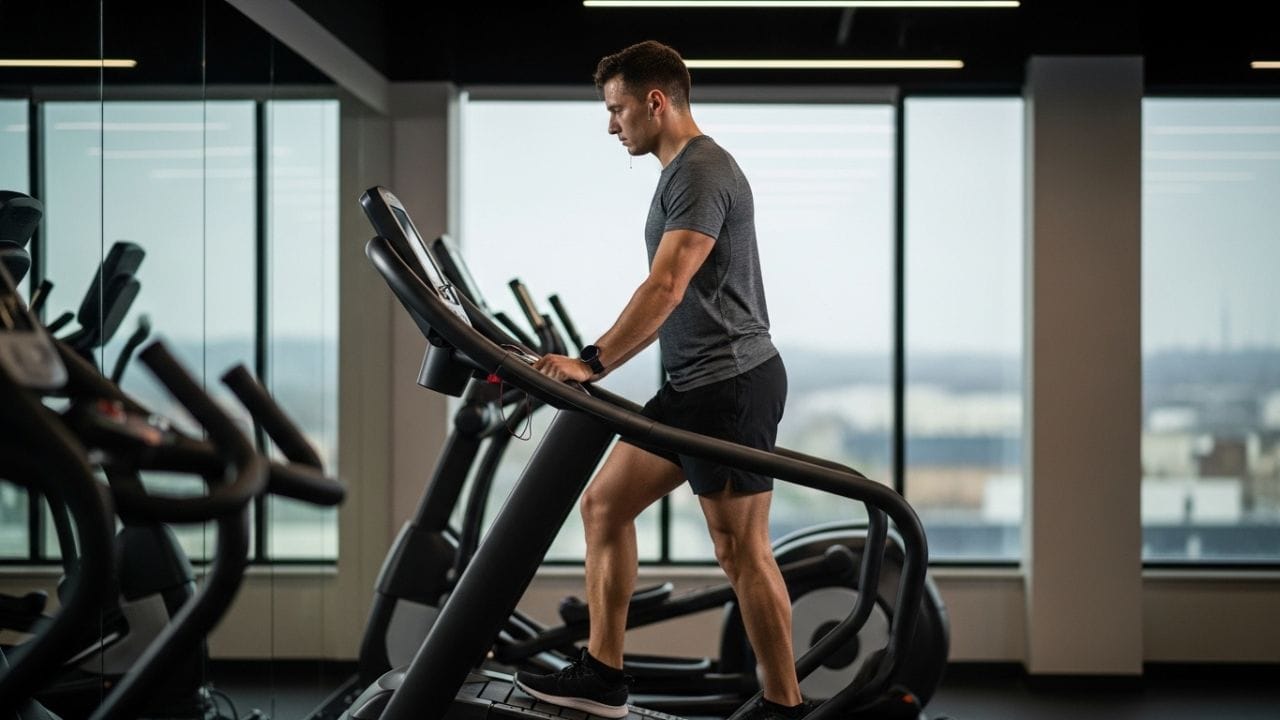 ઇંકલાઈન ટ્રેડમિલ વોક કરવાથી સામાન્ય વોક કરતા વધુ કેલરી બર્ન થાય છે. ઇંકલાઈન ટ્રેડમિલ પર ચાલતી વખતે શરીર ખાસ કરીને નીચેના ભાગના સ્નાયુઓ વધુ કામ કરે છે, જેના કારણે હિપ્સ, થાઈ અને કાફ મસલ્સ મજબૂત બને છે. આ પ્રક્રિયા ચરબી ઝડપથી ઘટાડવામાં અને બોડીના સ્નાયૂ મજબૂત થાય છે. ( Credits: AI Generated )