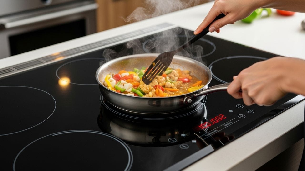 ઇલેક્ટ્રોનિક્સ રિટેલર્સના અહેવાલ મુજબ છેલ્લા કેટલાક દિવસોમાં ઇન્ડક્શન કુકટોપ ખરીદનારા લોકોની સંખ્યામાં નોંધપાત્ર વધારો થયો છે. ગેસ સિલિન્ડરની ડિલિવરીમાં વિલંબ થાય અથવા વર્તમાન પુરવઠો સમાપ્ત થાય તો પણ, રસોઈ મુશ્કેલીમુક્ત રહે તે માટે ઘણા લોકો સાવચેતીના પગલા તરીકે તેમને ઘરે રાખી રહ્યા છે.(ફોટો ક્રેડિટ-Whisk ai image)