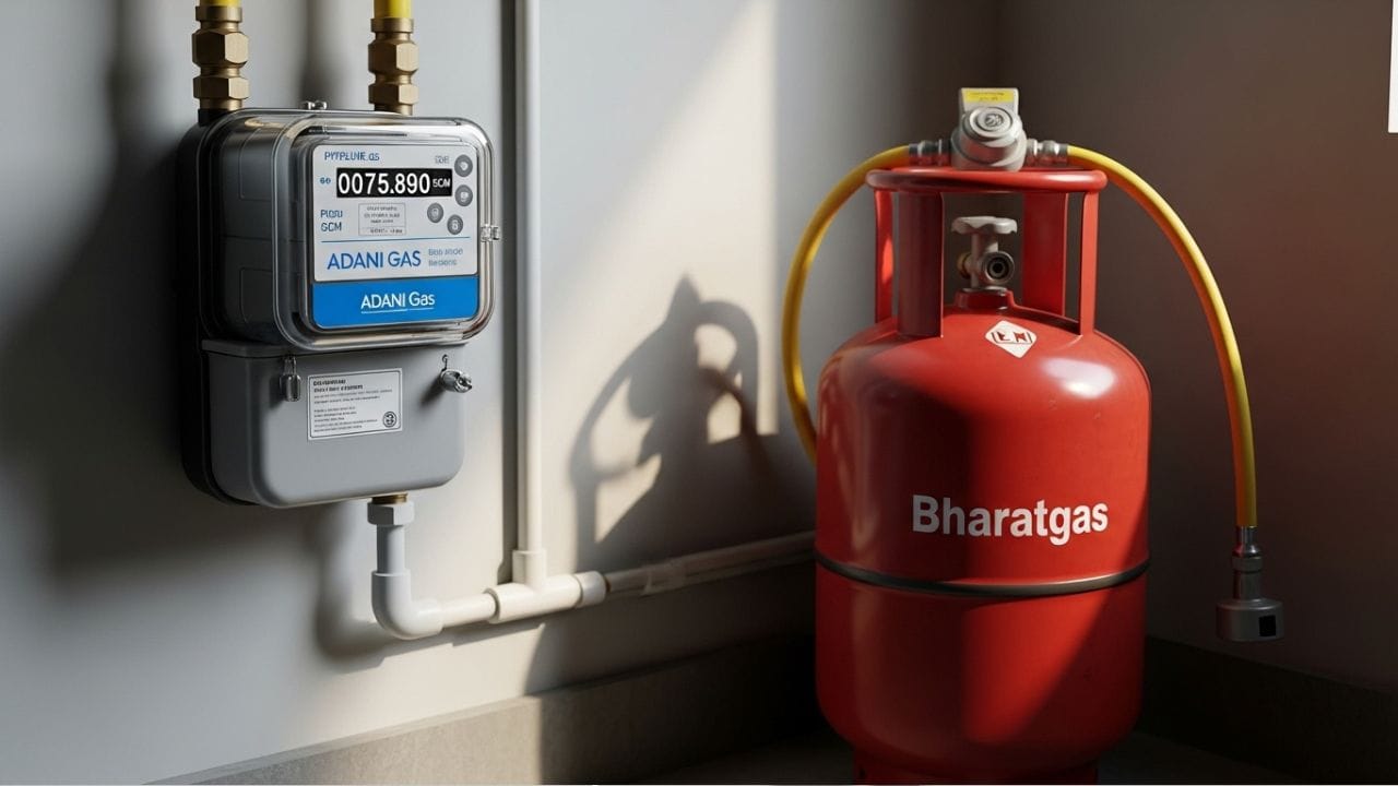 ભારતમાં ઘરેલુ ઉપયોગ માટેનો LPG સિલિન્ડર સામાન્ય રીતે 14.2 કિલોનો હોય છે. શહેર પ્રમાણે તેની કિંમત લગભગ 800 થી 1100 રૂપિયા સુધી હોય છે અને સામાન્ય પરિવાર માટે તે અંદાજે એક મહિના સુધી ચાલે છે. ( Credits: AI Generated )