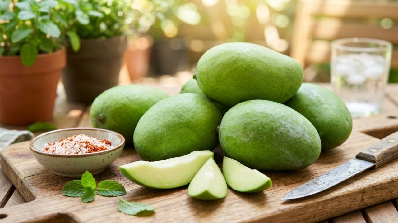 પાકી કેરીની સરખામણીમાં કાચી કેરીમાં શર્કરા (Sugar) અને કેલરીનું પ્રમાણ ખૂબ જ ઓછું હોય છે. તે મેટાબોલિઝમને બૂસ્ટ કરે છે, જેનાથી ફેટ બર્ન કરવામાં મદદ મળે છે. તે લિવરને સાફ કરવામાં મદદ કરે છે અને લિવર સંબંધિત બીમારીઓને દૂર રાખે છે. તેને ચાવીને ખાવાથી પેઢામાંથી લોહી આવવું અને શ્વાસની દુર્ગંધ જેવી સમસ્યાઓ પણ ઓછી થાય છે.