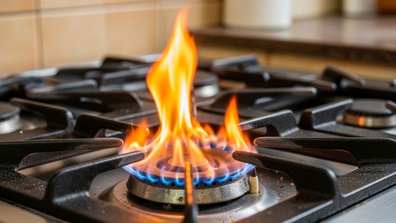 જ્યારે ગેસ બળવા માટે પૂરતું ઓક્સિજન નથી મળતું, ત્યારે જ્યોત પીળી  દેખાય છે, જેને "અપૂર્ણ દહન" કહે છે. આ સમસ્યાના ઘણા નાના કારણ હોઈ શકે છે, જે આપણે ઘણીવાર ધ્યાનમાં નથી લેતા. પીળી જ્યોત થવાનું મુખ્ય કારણ એ છે કે સગડીના નીચેના ભાગમાં રહેલુ હવાનું શટર  બ્લોક થઈ જાય, બર્નરના છિદ્રોમાં ખોરાકના કણો અથવા તેલ જમા થઈ જાય, બર્નર સંપૂર્ણ રીતે સાફ અથવા સુકાયું ન હોય, અથવા બર્નર તેના સ્થળ પરથી થોડું ખસે, જેના કારણે ગેસનો પ્રવાહ યોગ્ય રીતે બળતો નથી. ( Credits: AI Generated )