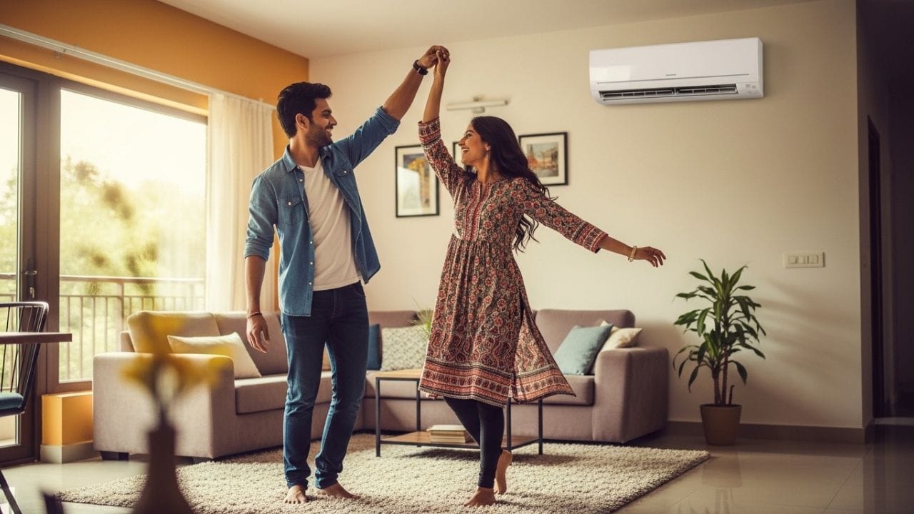 ઉંચા તાપમાને AC વધુ કામ કરે છે અને વીજળીનો ખર્ચ વધારે થાય છે. 24°C પર AC ચલાવવાથી તમારું વીજળીનું બિલ ઓછું થાય છે અને તમને પરફેક્ટ ઠંડક મળે છે.(Image Credit Source: Whisk AI)