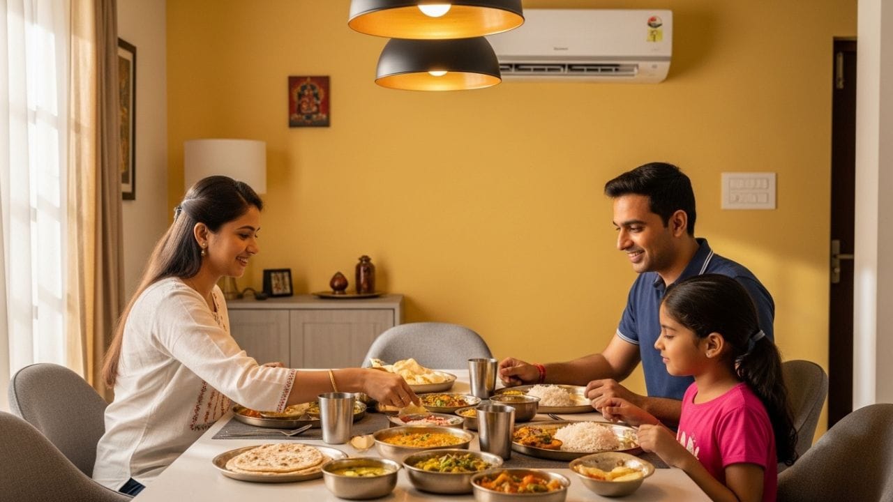 એફિશિયન્સી માટે એર ફિલ્ટર્સ પર ધ્યાન આપો. જો ACના એર ફિલ્ટર જામ થઈ ગયા હોય, તો તેની એફિશિયન્સી ઘટી જાય છે. દર મહિને તેને ચકાસો અને સફાઈ કરો. (Image Credit Source: Whisk AI)