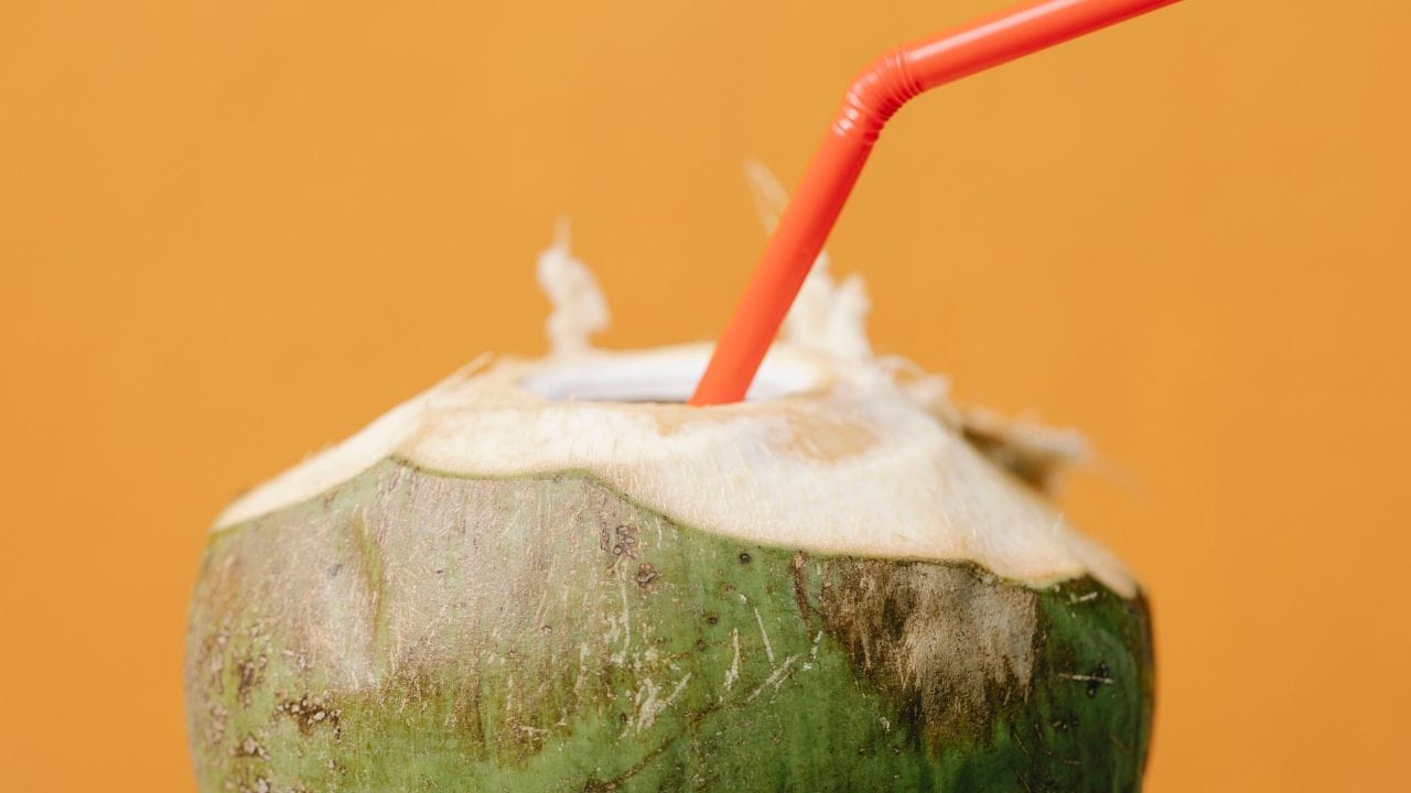 સૌથી પહેલા, નાળિયેરને હાથમાં લઈને હળવેથી હલાવો. જો અંદર પાણીનો અવાજ સ્પષ્ટ અને વધુ સાંભળાય, તો તે પાણીથી ભરેલું હોય છે. જો અવાજ ઓછો હોય, તો તેમાં મલાઈ વધુ હોવાની શક્યતા રહે છે. (Image Credit Source: Canva)