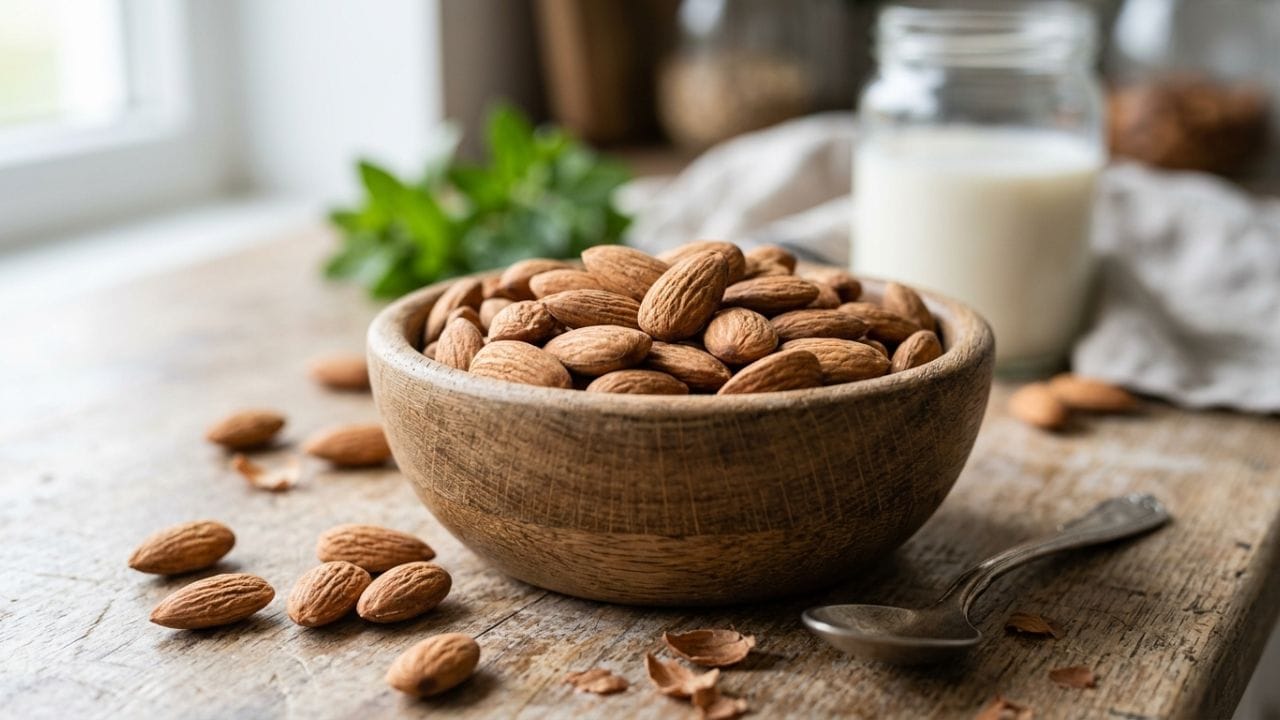 બદામમાં હાઇ ફાઈબર હોય છે, જે વધુ માત્રામાં લેવાથી શરીરમાં બીજા પોષક તત્વોના શોષણમાં ઘટાડો કરી શકે છે. ફાઈબર કેલ્શિયમ, આયર્ન અને ઝિંક જેવા ખનિજોના શોષણને અવરોધિત કરી શકે છે. આથી સંતુલિત આહાર લો, જેથી પોષક તત્વોની ઊણપને રોકી શકાય.