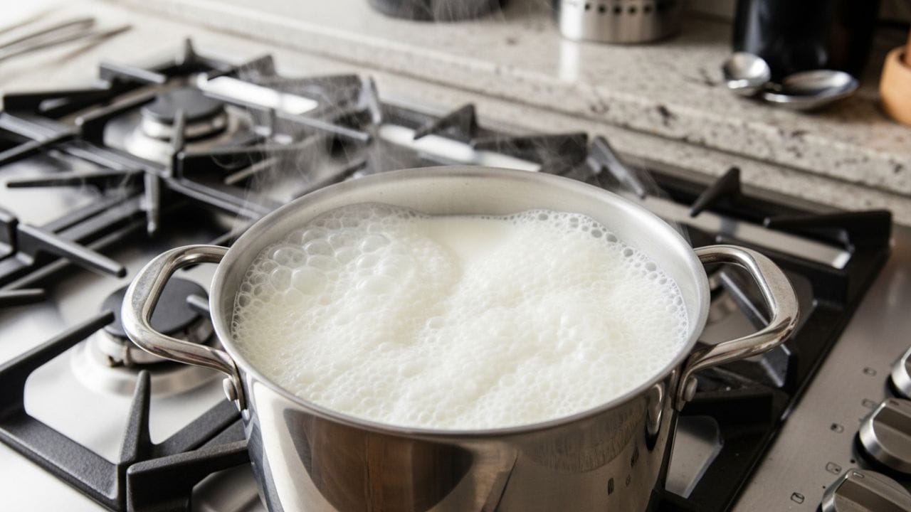 દૂધને લાંબા સમય સુધી તાજું રાખવા માટે સૌથી સરળ રીત છે તેને દિવસમાં એકવાર નહીં પણ તેના બદલે, તેને 24 કલાકના ચક્રમાં 2 થી 3 વખત ધીમાં ગેસે ગરમ કરી એક ઉભરો આવે ત્યાં સુધી ઉકાળો. જો તમે દૂધ ઉકાળવાનું ભૂલી જાઓ છો, તો તમે એક ચપટી બેકિંગ સોડા ઉમેરીને અને તેને હળવેથી ઉકાળીને પરિસ્થિતિનો ઉકેલ લાવી શકો છો. આ દૂધના pH સ્તરને સંતુલિત કરવામાં મદદ કરે છે, તેને ખરાબ થવાથી અટકાવે છે. (ફોટો ક્રેડિટ- Whisk AI)