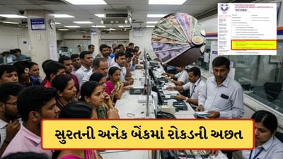 Breaking News: સુરતની અનેક બેંકમાં રોકડની અછત ! મેરઠથી પ્લેન મારફતે કેશ સપ્લાય કરવા કરી માગ, જુઓ-Video Breaking News: સુરતની અનેક બેંકમાં રોકડની અછત ! મેરઠથી પ્લેન મારફતે કેશ સપ્લાય કરવા કરી માગ, જુઓ-Video