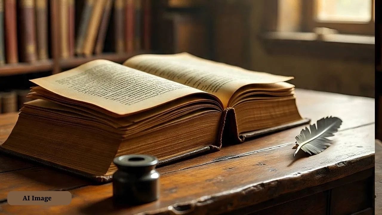 નીલાવંતી ગ્રંથ વિશે ઇન્ટરનેટ પર ઘણા દાવા કરવામાં આવે છે. પુસ્તકમાંથી કથિત અંશો ઓનલાઈન પણ મળી શકે છે, પરંતુ આ અંશોની સત્યતા અંગે ઘણી મૂંઝવણ છે.(ફોટો સૌજન્ય: મેટા એઆઈ)