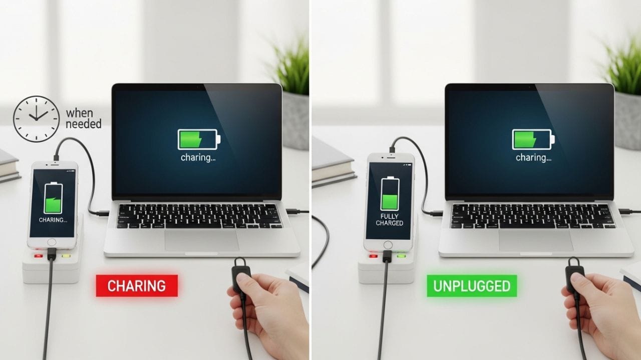  મોબાઇલ અને લેપટોપને જરૂર હોય ત્યારે જ ચાર્જ કરો અને ફુલ ચાર્જ થયા પછી તરત અનપ્લગ કરો.  આવા નાના ફેરફારો દ્વારા તમે દર મહિને અંદાજે ₹500 થી ₹600 સુધીની બચત કરી શકો છો. ( નોંધ: અહીં આપવામાં આવેલી માહિતી પબ્લિક ડોમેન પરથી લેવામાં આવી છે, જે ફક્ત તમારી જાણકારી માટે છે.) ( Credits: AI Generated )