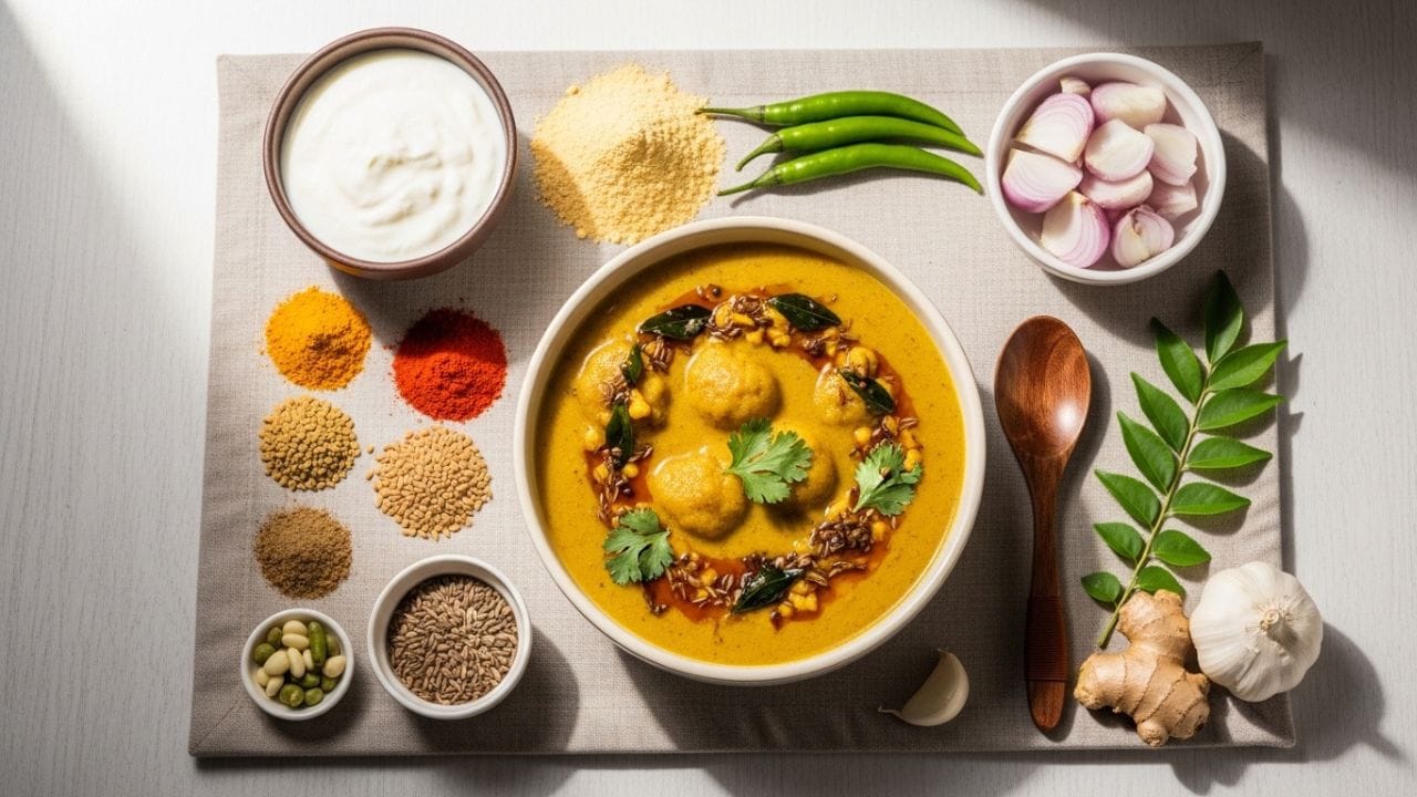 કહેવાય છે કે પ્રાચીન આયુર્વેદિક ગ્રંથ “ચરક સંહિતા” માં છાશ (ટકરા)ના ઔષધીય ગુણ અને તેને રસોઈ કરીને ખાવાના ફાયદાઓનો ઉલ્લેખ મળે છે. આજે કઢી માત્ર એક વાનગી નહીં પરંતુ ભારતીય ખાદ્ય સંસ્કૃતિનો મહત્વનો ભાગ બની ગઈ છે. ( નોંધ: અહીં આપવામાં આવેલી માહિતી પબ્લિક ડોમેન પરથી લેવામાં આવી છે, જે ફક્ત તમારી જાણકારી માટે છે.) ( Credits: AI Generated )