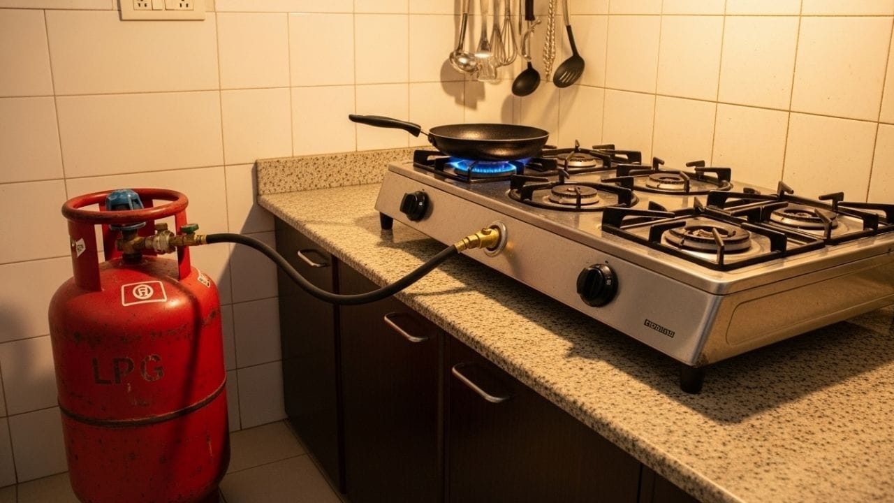 તેલ માર્કેટિંગ કંપનીઓ (OMCs) દર મહિનાના પહેલા દિવસે ગેસના ભાવની સમીક્ષા કરે છે. મધ્ય પૂર્વમાં ચાલી રહેલા તણાવ અને વૈશ્વિક તેલ સંકટ વચ્ચે, ક્રૂડ ઓઈલ અને કુદરતી ગેસના ભાવ સતત વધી રહ્યા છે. પરિણામે, 1 એપ્રિલથી સંભવિત ભાવ વધારા અંગે આશંકા વ્યક્ત કરવામાં આવી રહી છે. (ફોટો ક્રેડિટ-AI)