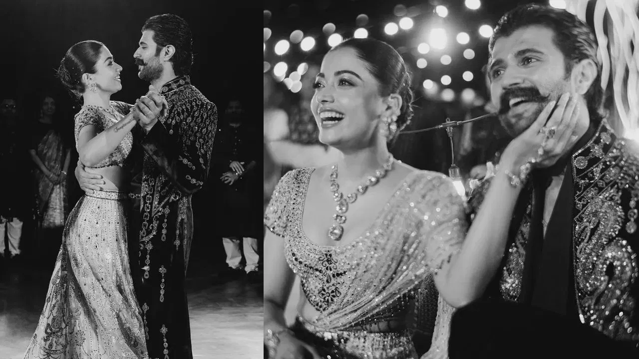 સંગીત રાત્રિના ફોટા શેર કરતા, રશ્મિકા મંદાનાએ લખ્યું, "Night love,joy,tears, laugh and music આખી રાત અમારા નૃત્યથી ભરેલી હતી." તે ખરેખર અત્યાર સુધીની સૌથી મનોરંજક રાત હતી. વિજ્જુ અને હું એકબીજાને આશ્ચર્યચકિત કરવા માંગતા હતા. પરિવારો અમને આશ્ચર્યચકિત કરવા માંગતા હતા. અમારા પરિવારોને આટલી મુક્ત અને ખૂબ જ આનંદથી નૃત્ય કરતા જોઈને અમે ખૂબ જ ઉત્સાહિત અને આશ્ચર્યચકિત થઈ ગયા. (ફોટો ક્રેડિટ - ઈન્સ્ટાગ્રામ)