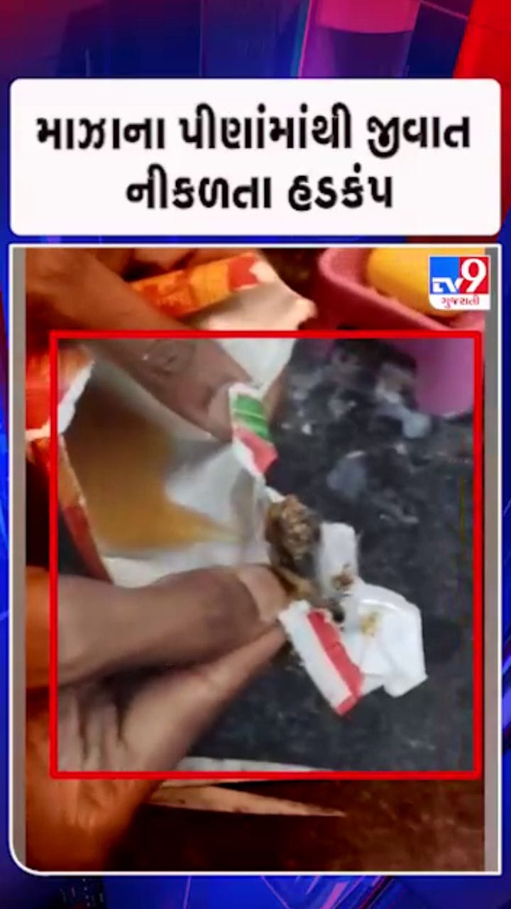 બાળક પીણું પીતું હતું તે સમયે જીવાત નીકળી હોવાનો આરોપ