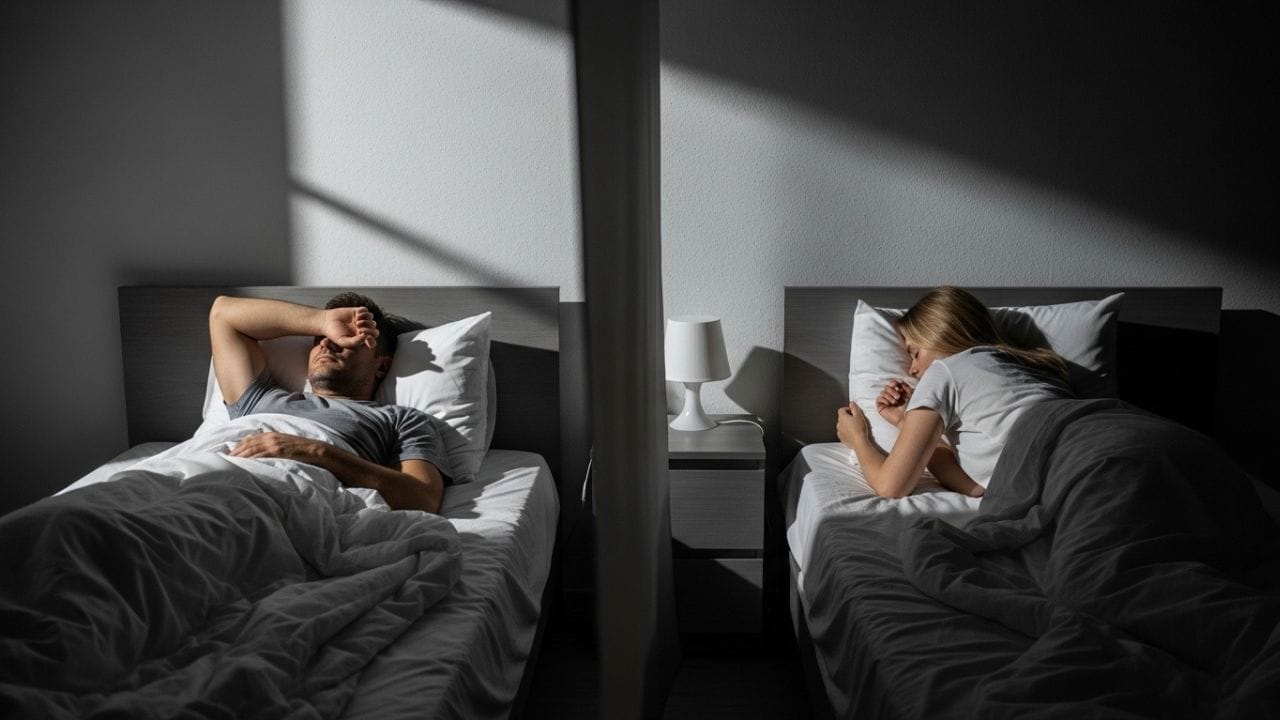 સ્લીપ ડિવોર્સ દરેક કપલ માટે યોગ્ય હોય જ એવું નથી. કેટલાક લોકો માટે એક સાથે ઊંઘવું તેમના સંબંધનો મહત્વનો ભાગ હોય છે. તેથી આ નિર્ણય બંને વ્યક્તિની સમજણ અને જરૂરિયાત પર આધારિત હોવો જોઈએ. જો પતિ-પત્ની બંને આ બાબતમાં સહમત હોય અને આથી તેમના જીવનમાં સુધારો થાય, તો તે સ્વીકાર્ય છે. ( નોંધ: અહીં આપવામાં આવેલી માહિતી પબ્લિક ડોમેન પરથી લેવામાં આવી છે, જે ફક્ત તમારી જાણકારી માટે છે.) ( Credits: AI Generated )