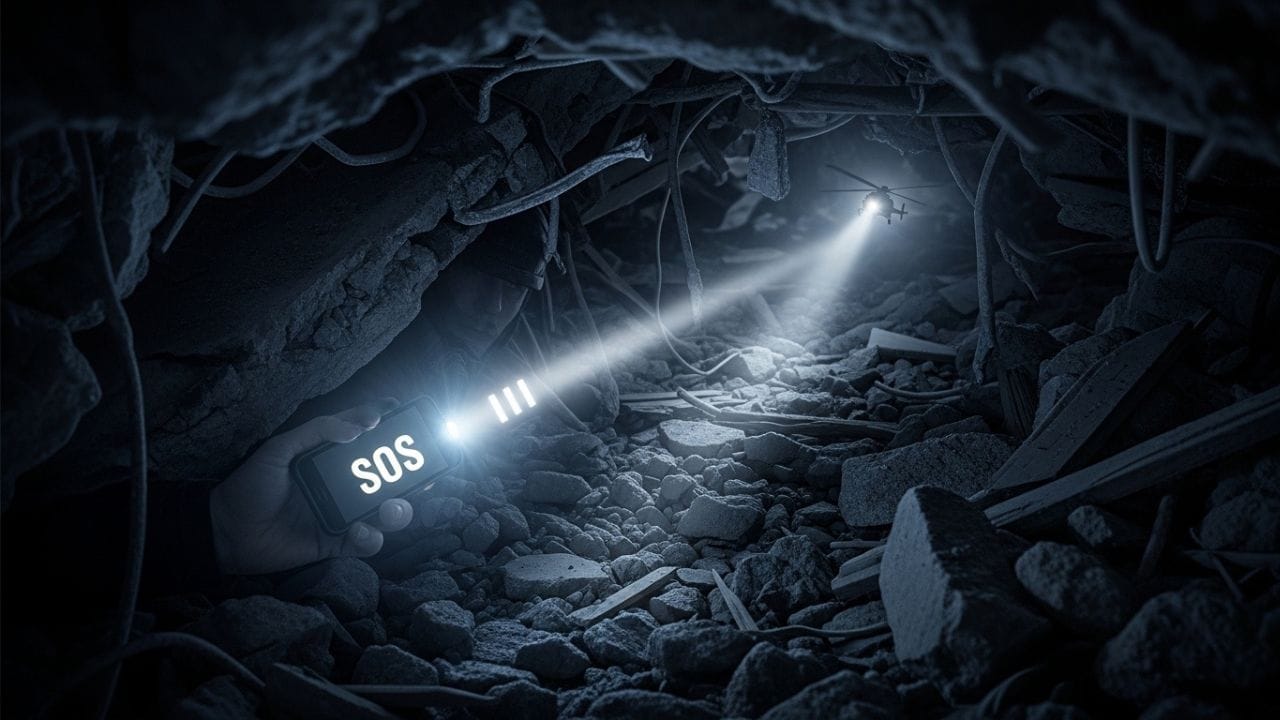 આપત્તિ સમયે ફોનની ફ્લેશલાઇટ ખૂબ કામ આવી શકે છે. તમે તેને SOS સિગ્નલ આપવા માટે ઉપયોગ કરી શકો છો, જેમાં લાઇટ ખાસ પેટર્નમાં ઝબકે છે. જો તમે ક્યાંક ફસાયા હો અને મદદ જોઈએ, તો આ રીતે ફ્લેશલાઇટથી દૂર સુધી સંકેત મોકલી શકાય છે. ( Credits: AI Generated )
