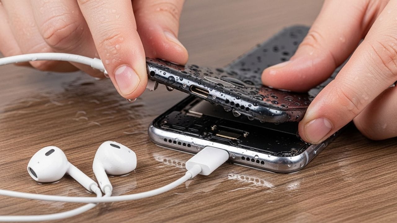 જો તમારો સ્માર્ટફોન ભૂલથી પાણીમાં પડી જાય, તો સૌથી પહેલા તેને શક્ય તેટલી ઝડપથી બહાર કાઢવો જોઈએ. ટેક નિષ્ણાતોના જણાવ્યા મુજબ ફોન જેટલો વધુ સમય પાણીમાં રહે છે, તેટલો જ તેને રિપેર થવાની શક્યતા ઓછી થશે. ફોનને પાણીમાંથી કાઢ્યા પછી તરત જ તેને સ્વીચ ઓફ કરી દેવું મહત્વપૂર્ણ છે. ઘણા લોકો માત્ર ચેક કરવા માટે ફોન ચાલુ કરવાનો પ્રયાસ કરે છે, પરંતુ આવું કરવું યોગ્ય નથી. નિષ્ણાતો કહે છે કે ભીનો ફોન ચાલુ કરવાથી અંદરના સર્કિટને નુકસાન પહોંચી શકે છે અને ફોન વધુ ખરાબ થઈ શકે છે. ( Credits: AI Generated )