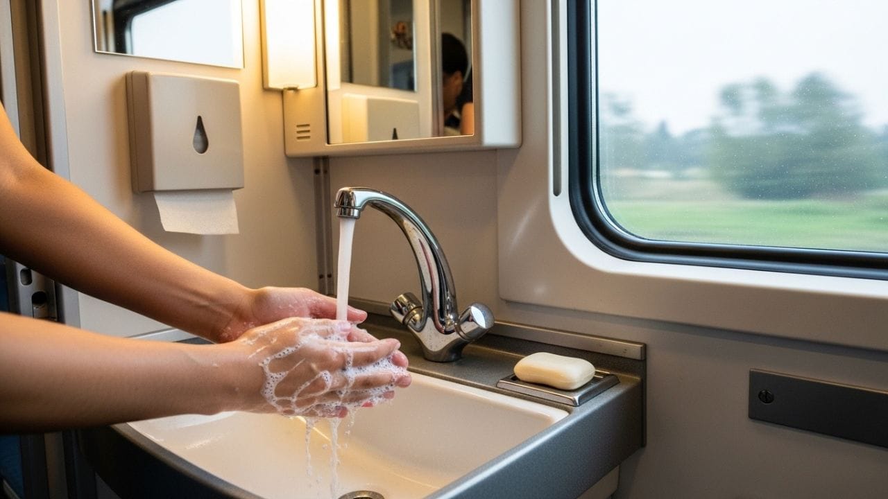 તમને જાણીને આશ્ચર્ય થશે કે ટ્રેનના દરેક કોચની નીચે મોટા સ્ટીલના ટેન્ક લગાવવામાં આવે છે, જેમાં પાણી ભરેલું હોય છે. આ ટેન્કોને અંડરકેરેજ વોટર ટેન્ક કહેવામાં આવે છે. સામાન્ય રીતે એક ટેન્કમાં અંદાજે 400 થી 500 લિટર પાણી રાખી શકાય છે. દરેક કોચમાં અલગ ટેન્ક હોવાથી પાણીની જરૂરિયાત પૂરી થઈ જાય છે. પરંતુ વિચારવા જેવી વાત એ છે કે જો મુસાફરી પૂરી થવા પહેલાં જ પાણી ખૂટી જાય તો શું થશે? ( Credits: AI Generated )