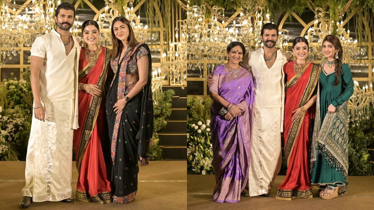 રિસેપ્શન દરમિયાન મહેમાનો માટે ખાસ ડિનર, મ્યુઝિક અને સેલિબ્રેશનનું આયોજન કરવામાં આવ્યું હતું. ઘણા સેલિબ્રિટીઓએ સ્ટેજ પર જઈને રશ્મિકા અને વિજયને શુભેચ્છાઓ પાઠવી હતી. (Image Credit Source: Social Media)
