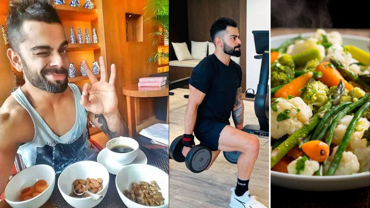 વિરાટ કોહલીનો બ્રેકફાસ્ટ: કોહલી તેના દિવસની શરૂઆત શાકાહારી બન્યા પછી હવે પપૈયા, તરબૂચ, ડ્રેગન ફ્રૂટ અને કીવી જેવા ફળો ધરાવતી ફ્રૂટ પ્લેટર ખાવાનું પસંદ કરે છે. આ સાથે, તે બદામ અને અખરોટ જેવા ડ્રાયફ્રૂટ્સ અને કેટલીક હળવા પ્રોટીનયુક્ત વસ્તુઓ ખાય છે. ચા કે કોફીને બદલે, વિરાટ ગ્રીન ટી પીવે છે, જે તેને તેના ઉર્જા સ્તરને જાળવવામાં મદદ કરે છે. (ફોટો ક્રેડિટ-સોશિયલ મીડિયા)