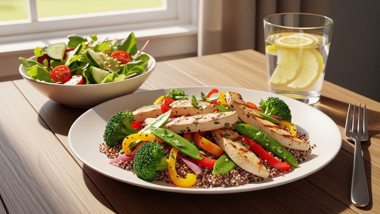 ઘણા સંશોધન જણાવે છે કે દિવસના અંતે મોડું જમવું અથવા વધારે ખાવું વજન વધારવાનું કારણ બની શકે છે. ખાસ કરીને 40 વર્ષથી ઉપરના લોકો માટે બપોરે પોષણયુક્ત ભોજન લેવું વધારે ફાયદાકારક છે. તેમાં પ્રોટીન અને શાકભાજીનો સમાવેશ કરવાથી લાંબા સમય સુધી ભૂખ નિયંત્રણમાં રહે છે. જો બપોરે નાસ્તાની જરૂર લાગે, તો દહીં, ફળ, બદામ જેવી હળવી વસ્તુઓ અથવા ઇંડા અને પ્રોટીન શેક જેવા પોષક વિકલ્પો પસંદ કરવાથી સારું રહે છે. ( Credits: AI Generated )