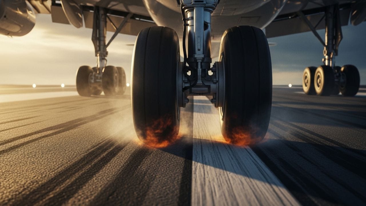 જ્યારે પ્લેન રનવે પર ઉતરે છે ત્યારે તેની સ્પીડ 200 થી 300 કિમી પ્રતિ કલાક હોય છે, છતાં તેના ટાયર લોખંડની જેમ અડીખમ રહે છે.