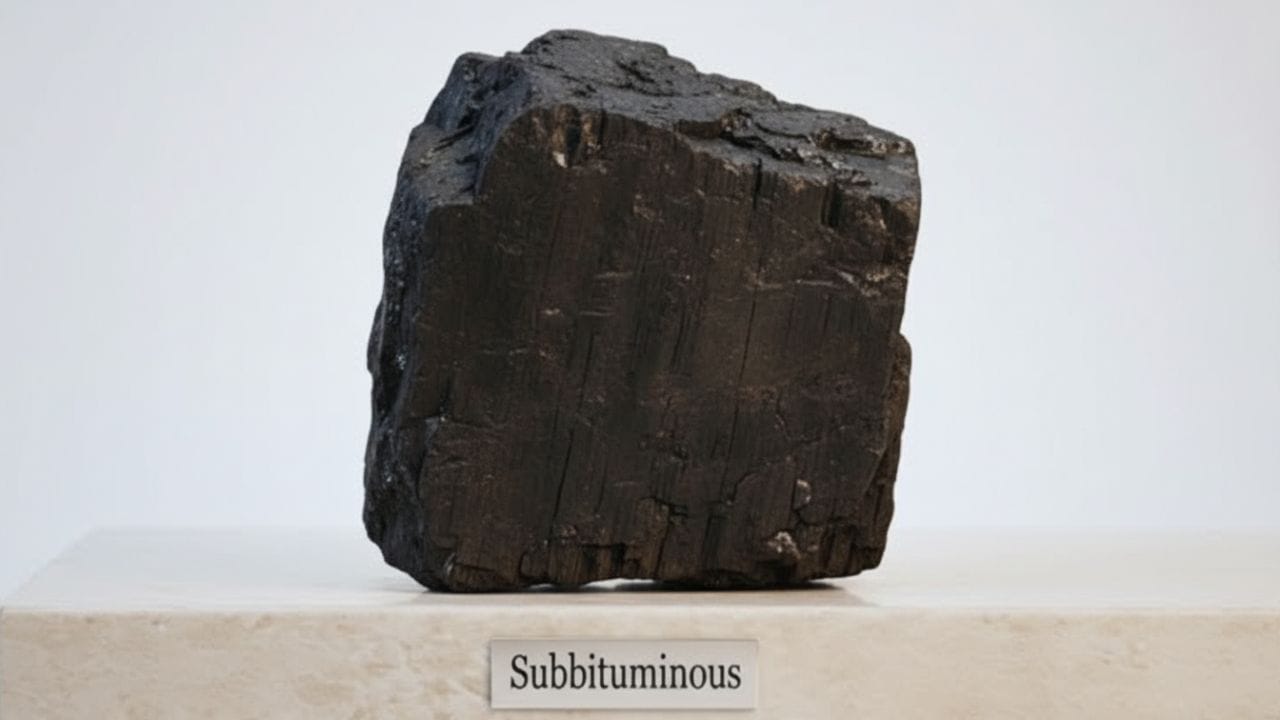 સબ-બિટ્યુમિનસ: આ કોલસો બિટ્યુમિનસ અને લિગ્નાઈટ વચ્ચેની કડી છે. તેમાં 35% થી 45% કાર્બન હોય છે. તેમાં સલ્ફર ઓછું હોવાથી તે બાળવામાં થોડો 'સ્વચ્છ' માનવામાં આવે છે અને વીજળી મથકોમાં ઈંધણ તરીકે વપરાય છે.