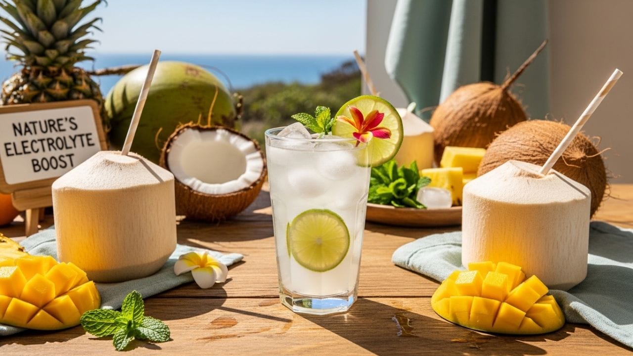 નારિયેળ પાણી: કુદરતી ઇલેક્ટ્રોલાઈટ્સનો ખજાનો: શરીરમાં પાણીની અછત પૂરી કરવા માટે નારિયેળ પાણીથી શ્રેષ્ઠ કશું જ નથી. તેમાં ભરપૂર માત્રામાં પોટેશિયમ અને મિનરલ્સ હોય છે. લાંબા પ્રવાસ બાદ કે કસરત કર્યા પછી જો નારિયેળ પાણી પીવામાં આવે તો તે શરીરને અંદરથી ઠંડક આપે છે અને થાક દૂર કરે છે.