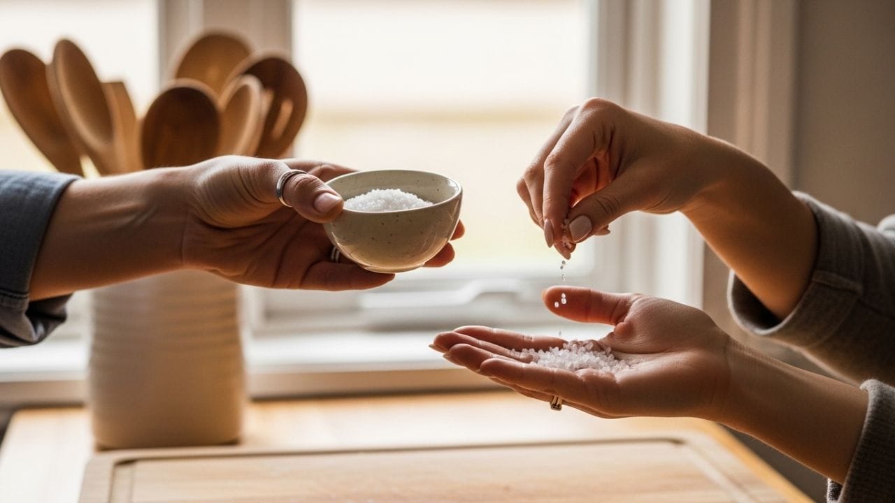 ક્યારેય કોઈના હાથમાં મીઠું ન આપવું જોઈએ અને ન તો કોઈ પાસેથી લેવું જોઈએ. 