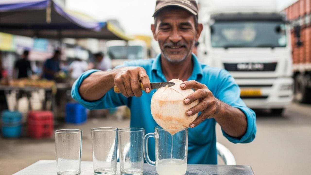 સાઈઝનું સાચું ગણિત: મોટાભાગના લોકો એવું માને છે કે મોટું નારિયેળ એટલે વધુ પાણી, પણ આ વાત તદ્દન ખોટી છે. વેપારીના મતે, હંમેશા મધ્યમ (મીડિયમ) સાઈઝનું નારિયેળ જ પસંદ કરવું જોઈએ. બહુ મોટા નારિયેળમાં ઘણીવાર મલાઈ બની ગઈ હોય છે જેના કારણે પાણીની માત્રા ઘટી જાય છે.