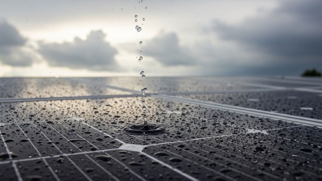 જ્યારે વરસાદનું ટીપું પેનલની ખાસ ટ્રીટેડ સપાટીને સ્પર્શે છે, ત્યારે થતા ઘર્ષણ (Friction) દ્વારા ઈલેક્ટ્રિકલ ચાર્જ પેદા થાય છે, જે પાવરમાં ફેરવાય છે.