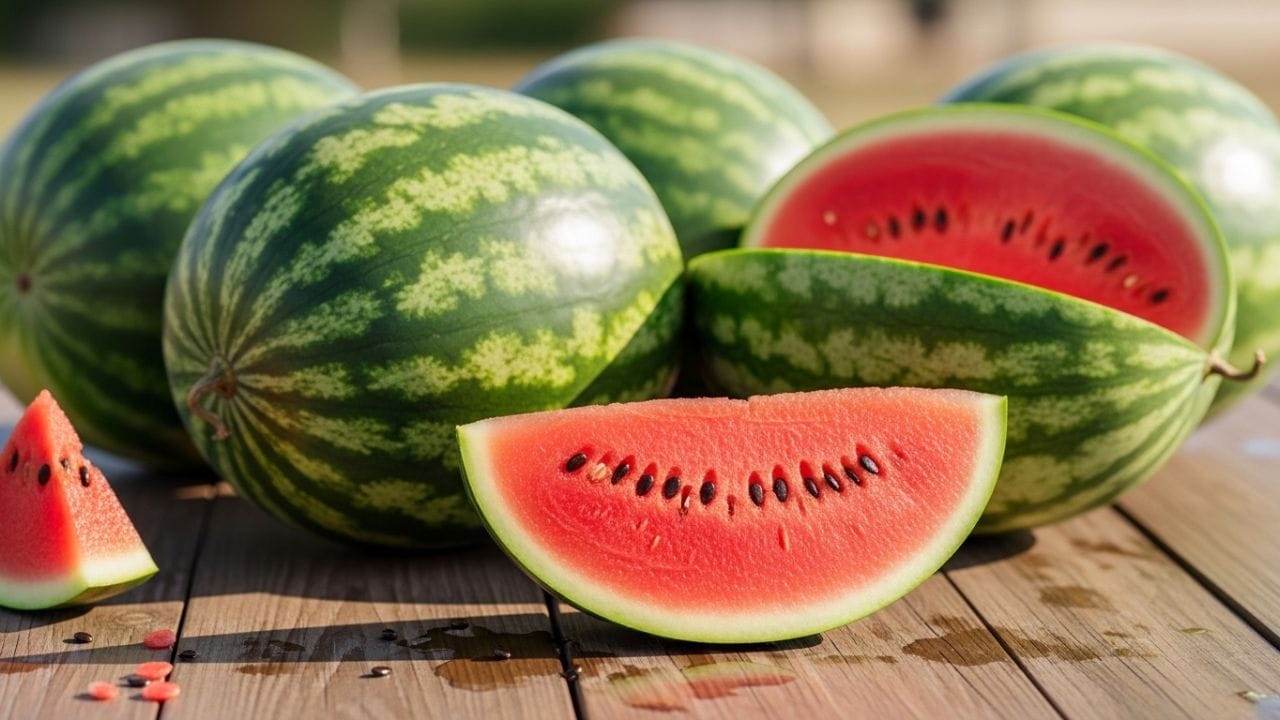 તરબૂચમાં આશરે 90%થી પણ વધુ પાણી હોય છે. જે શરીરને હાઇડ્રેટેડ રાખે છે. તરબૂચ લૂ સામે રક્ષણ કરે છે. વજન ઘટાડવામાં તરબૂચ મદદ કરે છે.