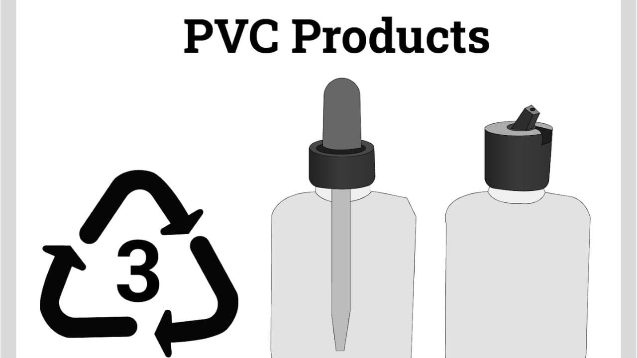 PVC: Avoid. Harmful chemicals નંબર 3 એટલે કે PVC/V  પ્લાસ્ટિક. જે સૌથી વધુ ખતરનાક છે. આ બોટલમાં એવા કેમિકલ હોય છે જે હોર્મોન્સને અસર કરે છે. ખાવાપીવાની ચીજો આ બોટલમાં ન રાખવી જોઈએ.