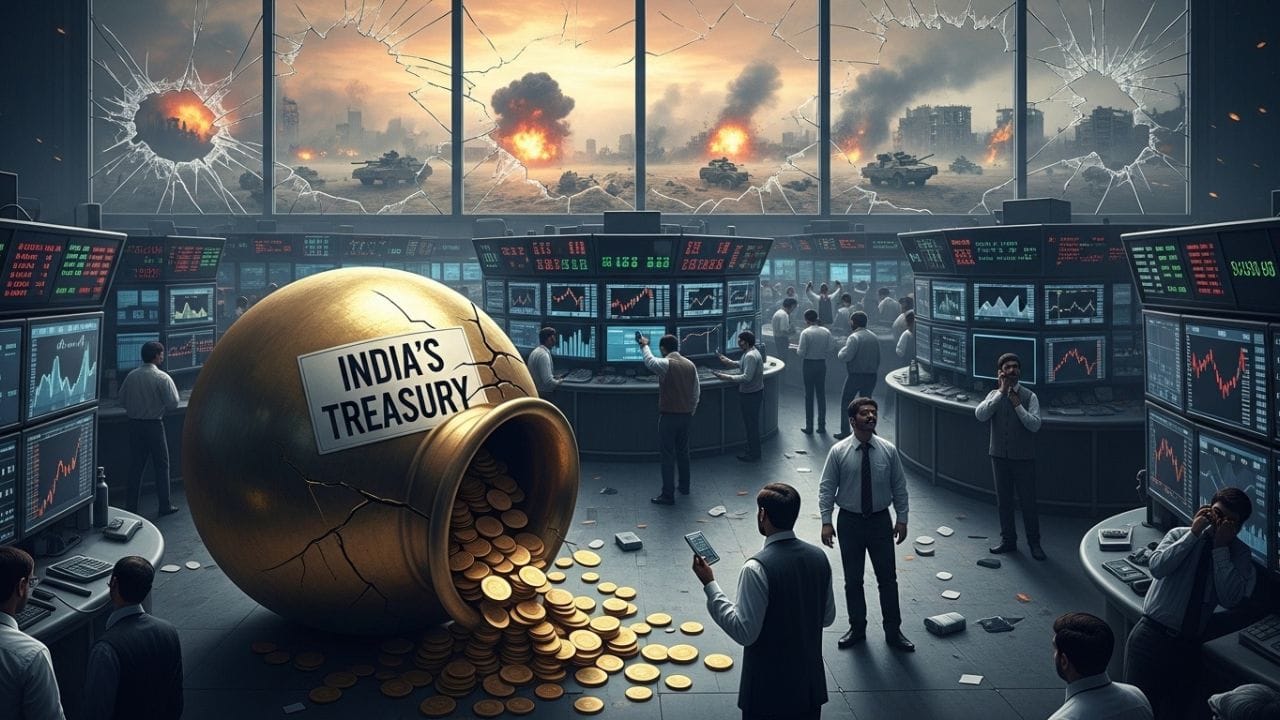 ઈરાન-ઈઝરાયેલ યુદ્ધની જ્વાળાઓ હવે ભારતની આર્થિક તિજોરી સુધી પહોંચી ગઈ છે. એક તરફ મોંઘવારી વધી રહી છે, તો બીજી તરફ ભારતનું વિદેશી મુદ્રા ભંડાર (Forex Reserve) ઝડપથી ખાલી થઈ રહ્યું છે. માર્ચ 2026 ના છેલ્લા સપ્તાહમાં જ ભંડારમાં $10.28 બિલિયનનો જંગી ઘટાડો નોંધાયો છે.