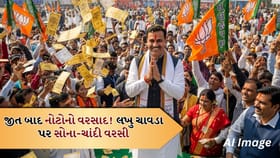 ઉમેદવાર પર સોના-ચાંદીની નોટોનો વરસાદ, જુઓ Video